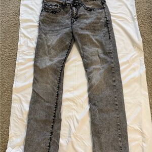 Gray True Religion Ricky Straight-Leg Jeans 34x34